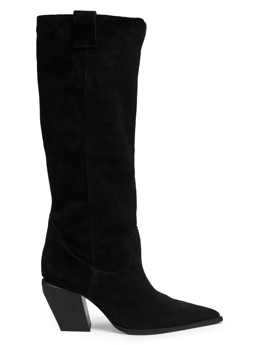 Schutz 85MM Point-Toe Suede Boots | Saks Fifth Avenue | Saks Fifth Avenue