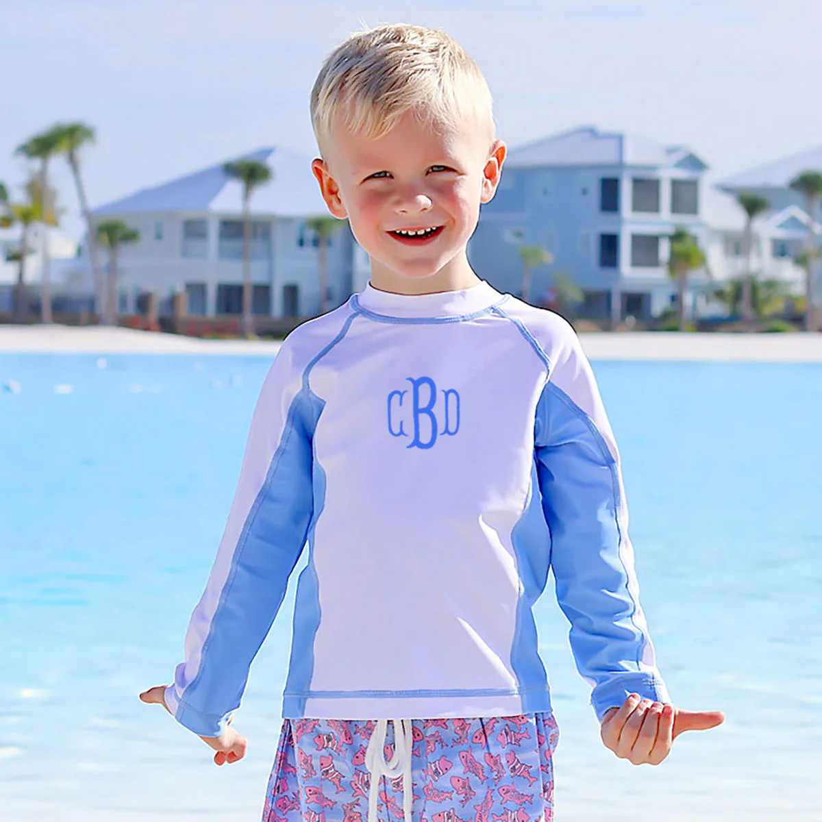 Blue And White Rash Guard | Classic Whimsy