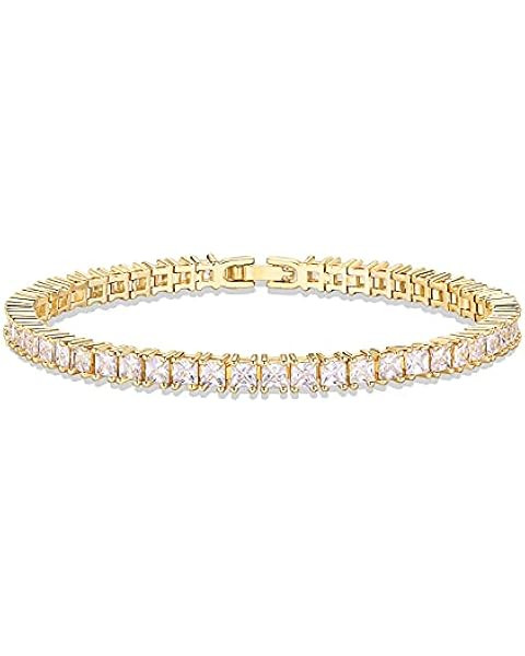 PAVOI 14K Gold Plated 2mm Cubic Zirconia Classic Tennis Bracelet | Gold Bracelets for Women | Siz... | Amazon (CA)