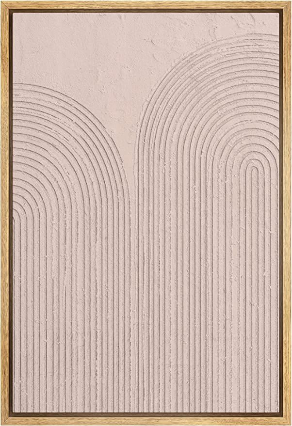 SIGNWIN Framed Canvas Print Wall Art Pastel Retro Tan Geometric Spiral Ring Abstract Shapes Illus... | Amazon (US)