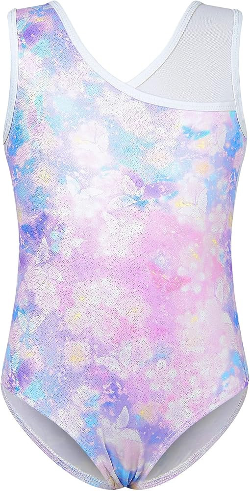 Gymnastics Leotards for Girls Sparkly Ballet Dance Unitard Biketard Athletic Practice Outfit 5-11 Ye | Amazon (US)