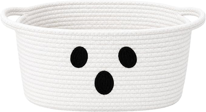 Boo Basket with Handles Halloween Woven Gift Basket 14 x 7 x 7 in | Amazon (US)