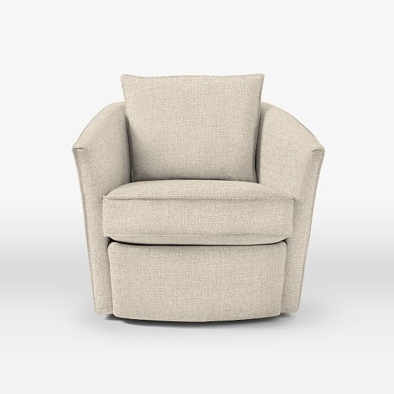 Duffield Swivel Chair, Pebble Weave, Oatmeal | West Elm (US)