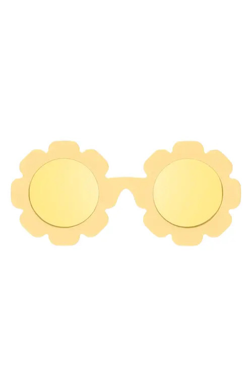 Babiators Kids' Polarized Mirrored Flower Shaped Sunglasses in Sun Ray Yellow at Nordstrom, Size 0-2 Y | Nordstrom