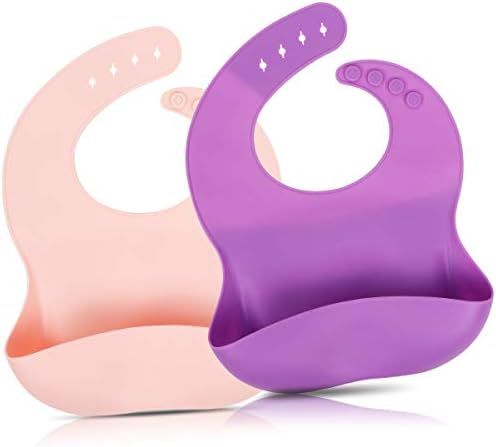 2 Pack Silicone Baby Bibs for Babies & Toddlers (6-72 Months), Waterproof, Soft, BPA Free, Easy C... | Amazon (US)