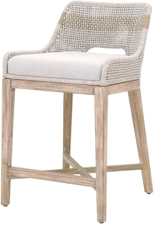 Home Square Transitional Beige 2 Piece Flat Rope Wood Frame Counter Stool Set | Amazon (US)