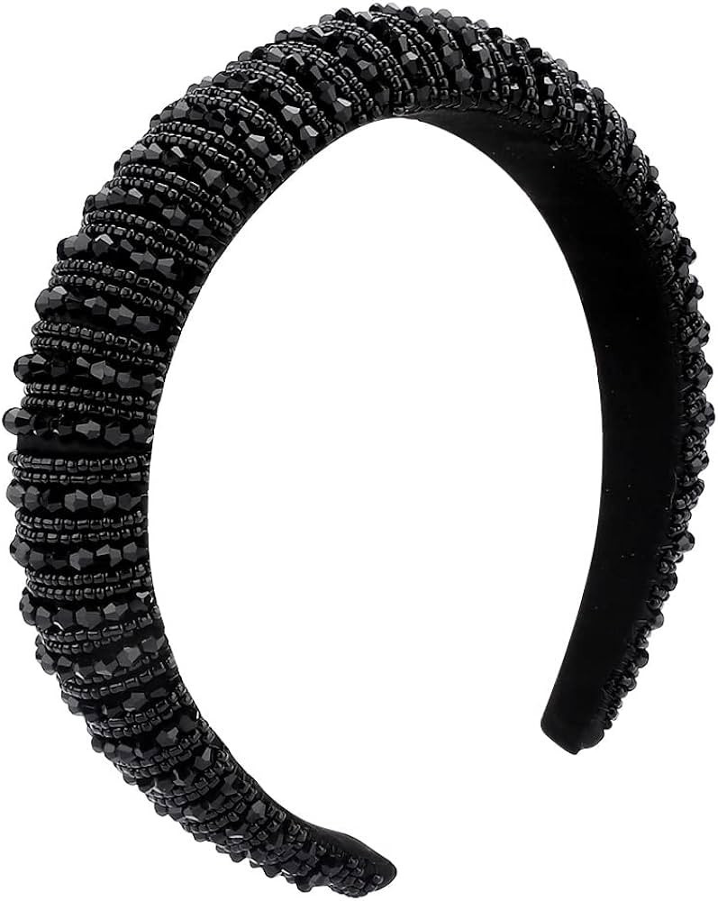 FASOTY Rhinestone Headbands for Women Fashion Black Crystal Diamond Bling Headbands Hair Hoops Pa... | Amazon (US)