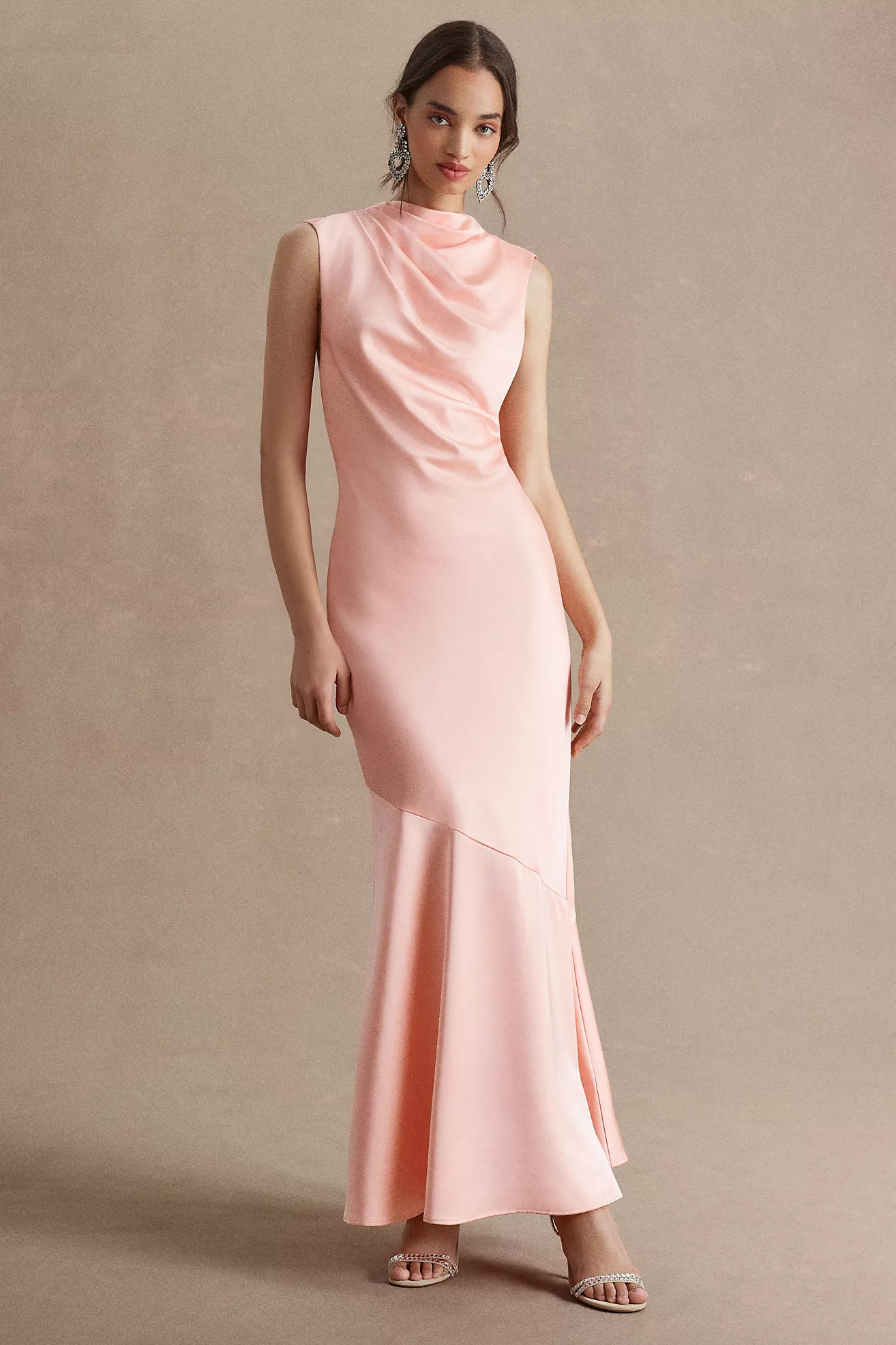 Significant Other Lana Cowl-Neck Tie-Back Satin Maxi Dress | Anthropologie (US)