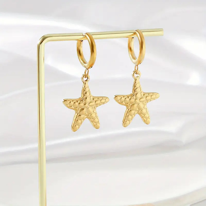 Ocean Style Drop Earrings 18k Gold Plated Made Stainless - Temu | Temu Affiliate Program