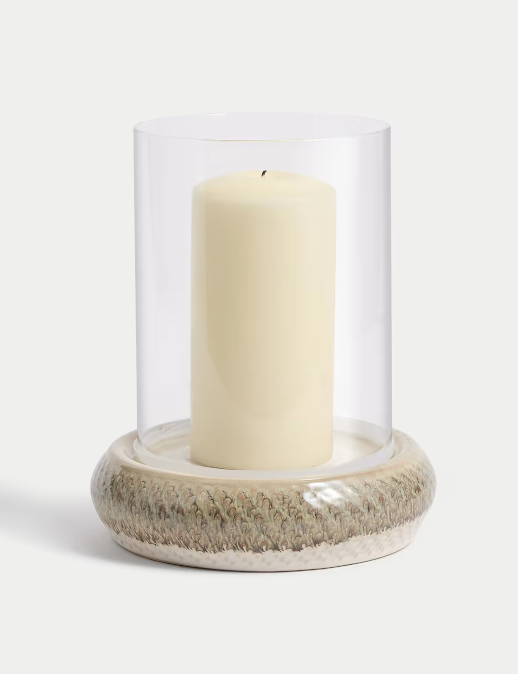 Glazed Drip Ceramic Hurricane Candle Holder | Marks & Spencer (UK)