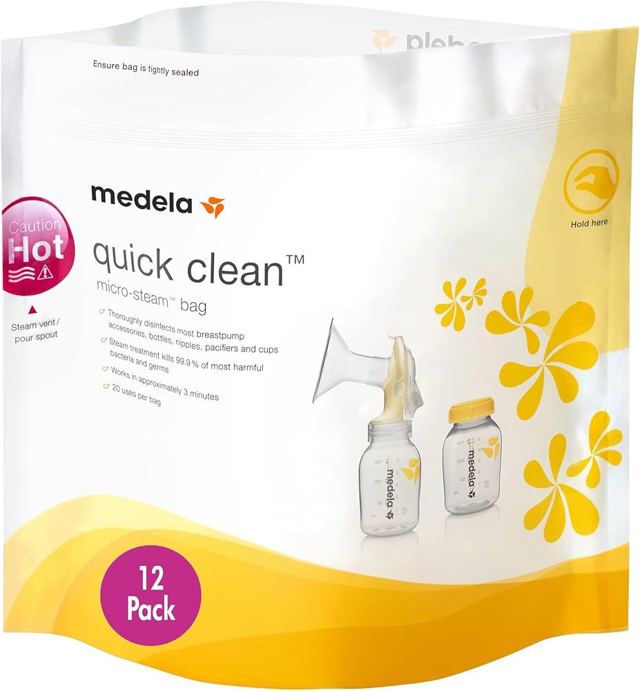 Medela Quick Clean MicroSteam Bags, Sterilizing Bags for Bottles Breast Pump Parts Eliminates 99.... | Amazon (US)