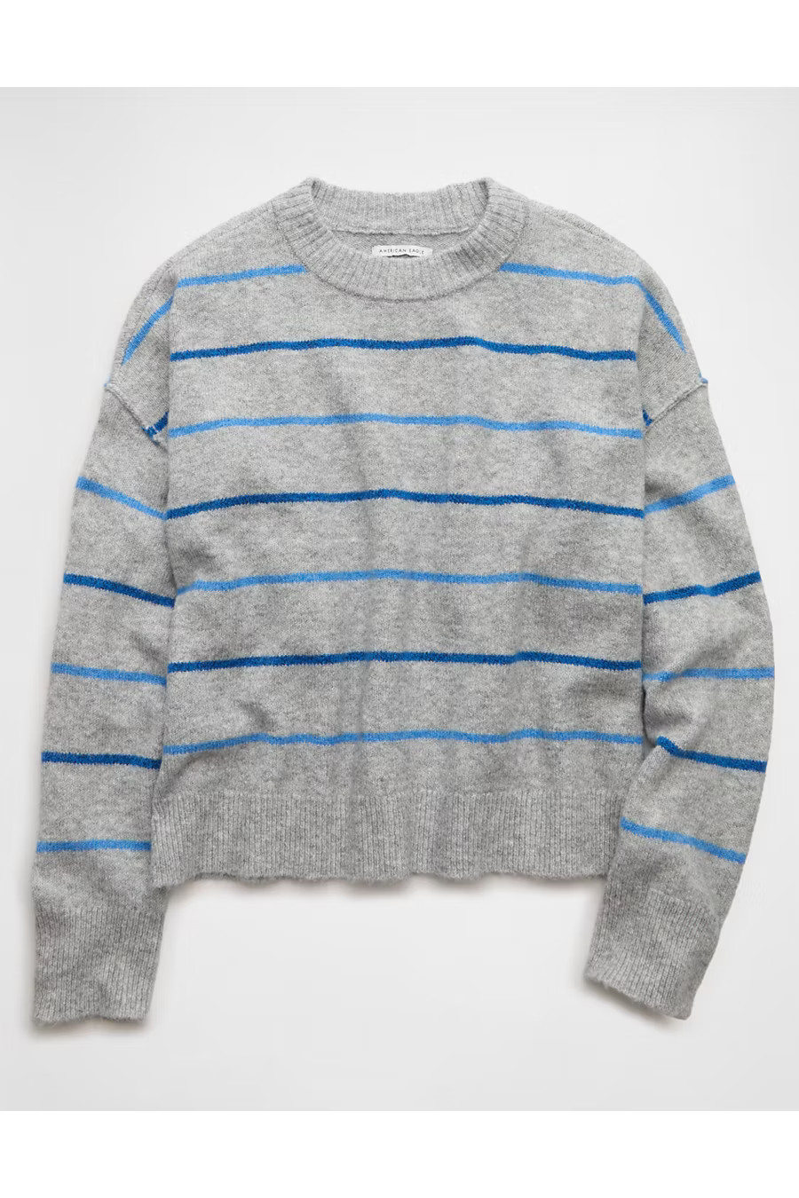 AE Whoa So Soft Classic Crew Neck Sweater Women's Blue XXS | American Eagle Outfitters (US & CA)