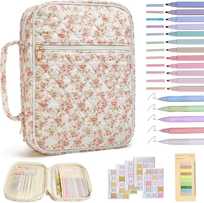 Bible Bag Cover Case for Women Study Supplies Kit Church Book Holder | Amazon (US)