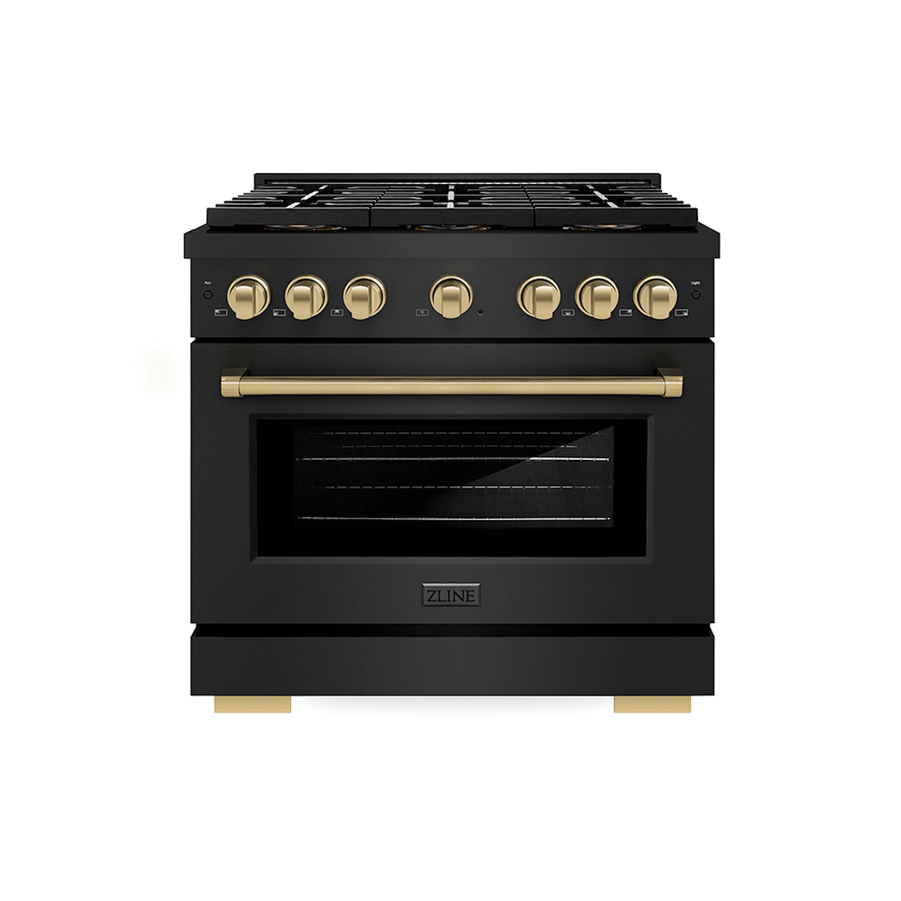 ZLINE KITCHEN & BATH Paramount 36-in Deep recessed 6 burners Convection Oven Freestanding Dual Fuel Range ( Black Stainless Steel ) | PSDRBZ-36-CB | Lowe's