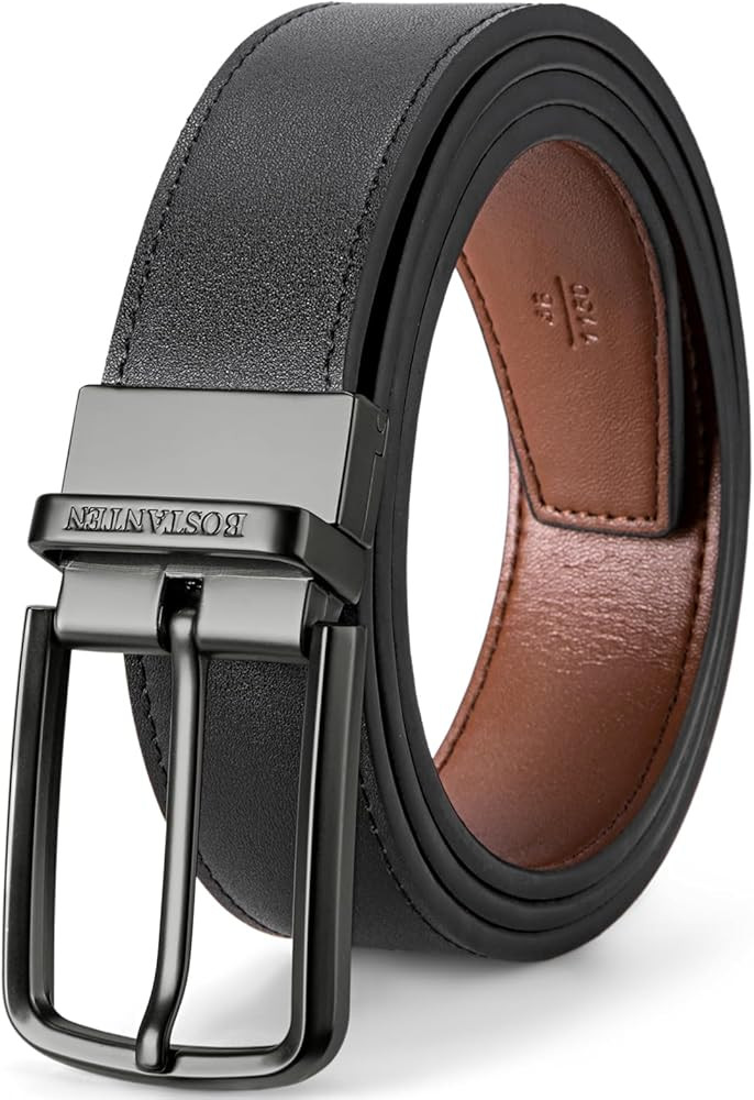 BOSTANTEN Belt Men Leather Reversible Belts for Men 1 3/8" for Casual Golf Dress Pants, Two-in-On... | Amazon (US)
