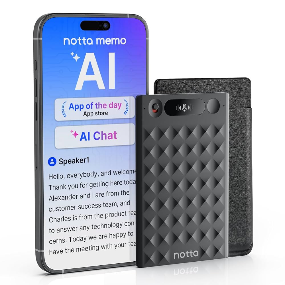 AI Voice Recorder, Notta Memo Digital Voice Recorder w/Case, AI Transcription & Summary of Global... | Amazon (US)