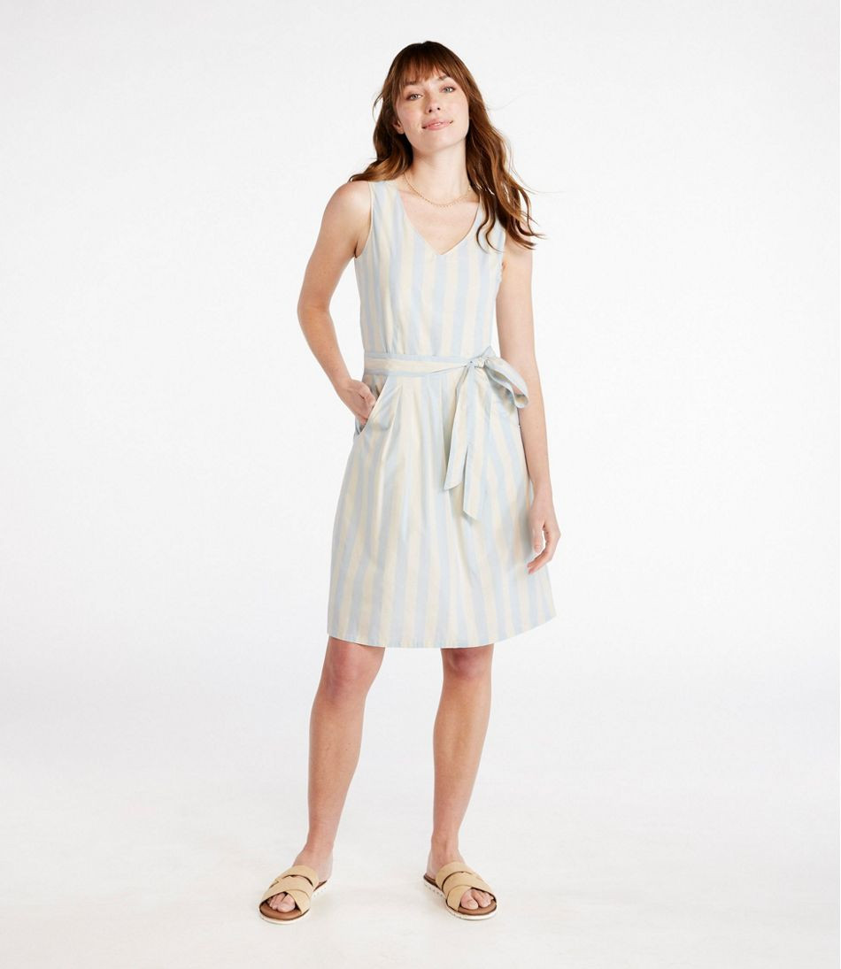 Women's Signature V-Neck Poplin Dress, Print | L.L. Bean