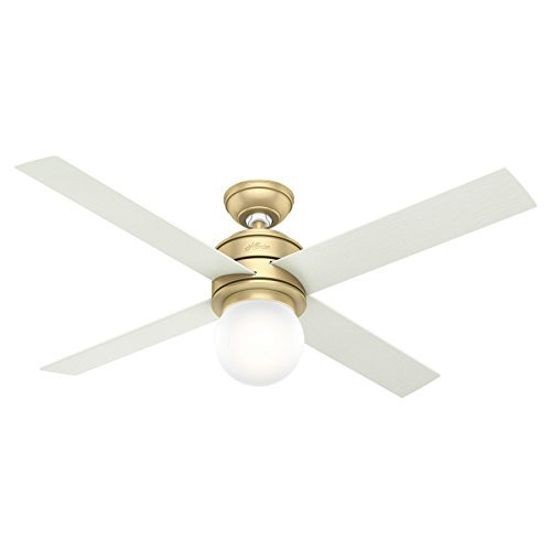 Hunter Fan 52 in. Modern Brass Ceiling Fan with LED Globe Light Kit - Wall Control Included (Renewed) | Amazon (US)