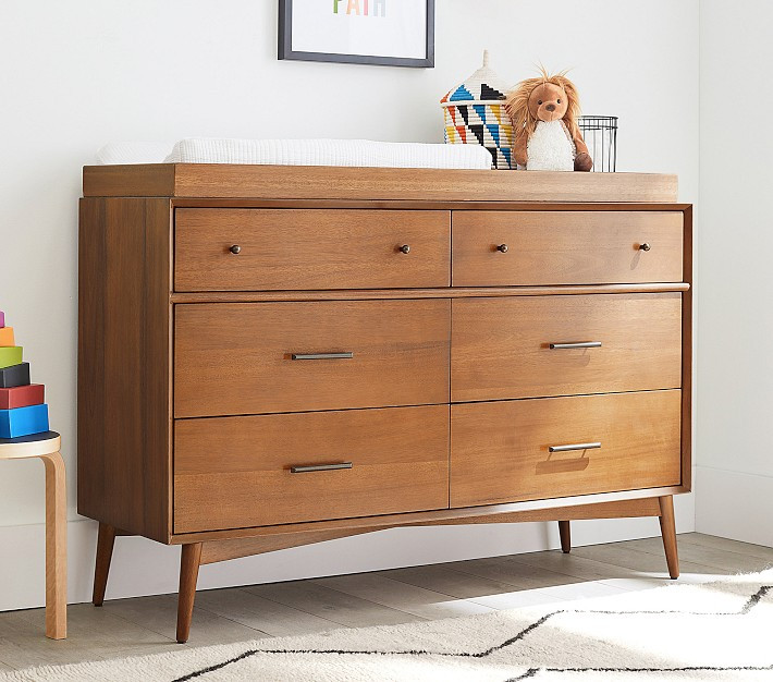 west elm x pbk Mid-Century 6-Drawer Changing Table (56") | Pottery Barn Kids