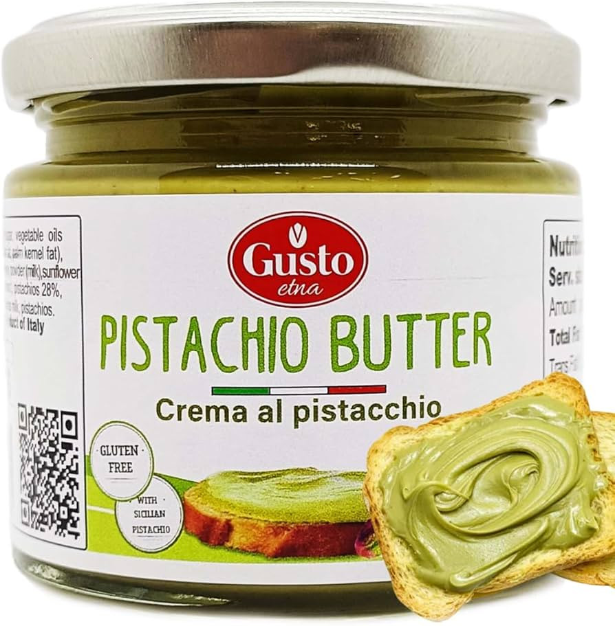 Pistachio Butter Sweet Spreadable Cream, 6.7 oz (190g) Rich & Nutty Pistachio Cream Spread for Kn... | Amazon (US)