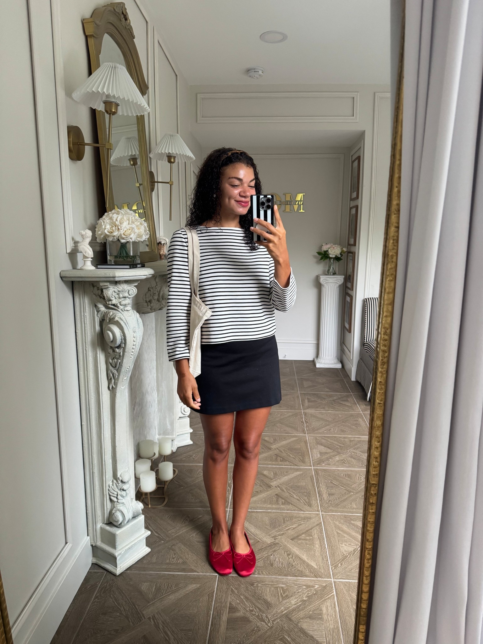 Heading to the office & channeling French girl vibes by bringing a canvas tote to hold my work essentials. Complete your Parisian inspired outfit with a striped shirt, mini skirt, and ballet flats 

#LTKStyleTip #LTKFindsUnder100 #LTKWorkwear