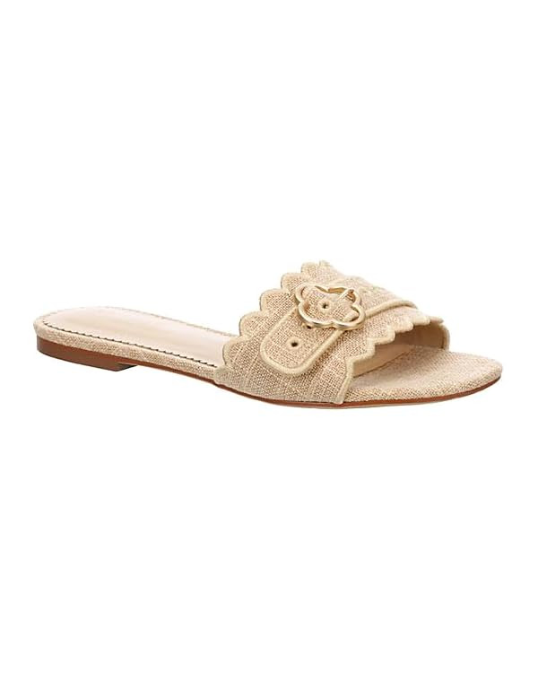 Michael By Michael Shannon Corali - Women's Open Square Toe One-Band Flat Slide Sandals | Amazon (US)