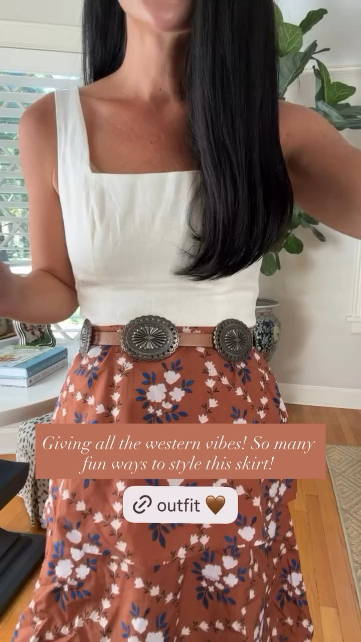 Giving all the western vibes! So many fun ways to style this skirt!