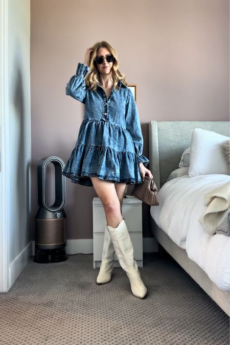 Spring fashion 💕 dress and boots run tts 

#founditonamazon #amazonfashion #dolcevita #cowgirlboots 

#LTKstyletip #LTKfindsunder50 #LTKshoecrush