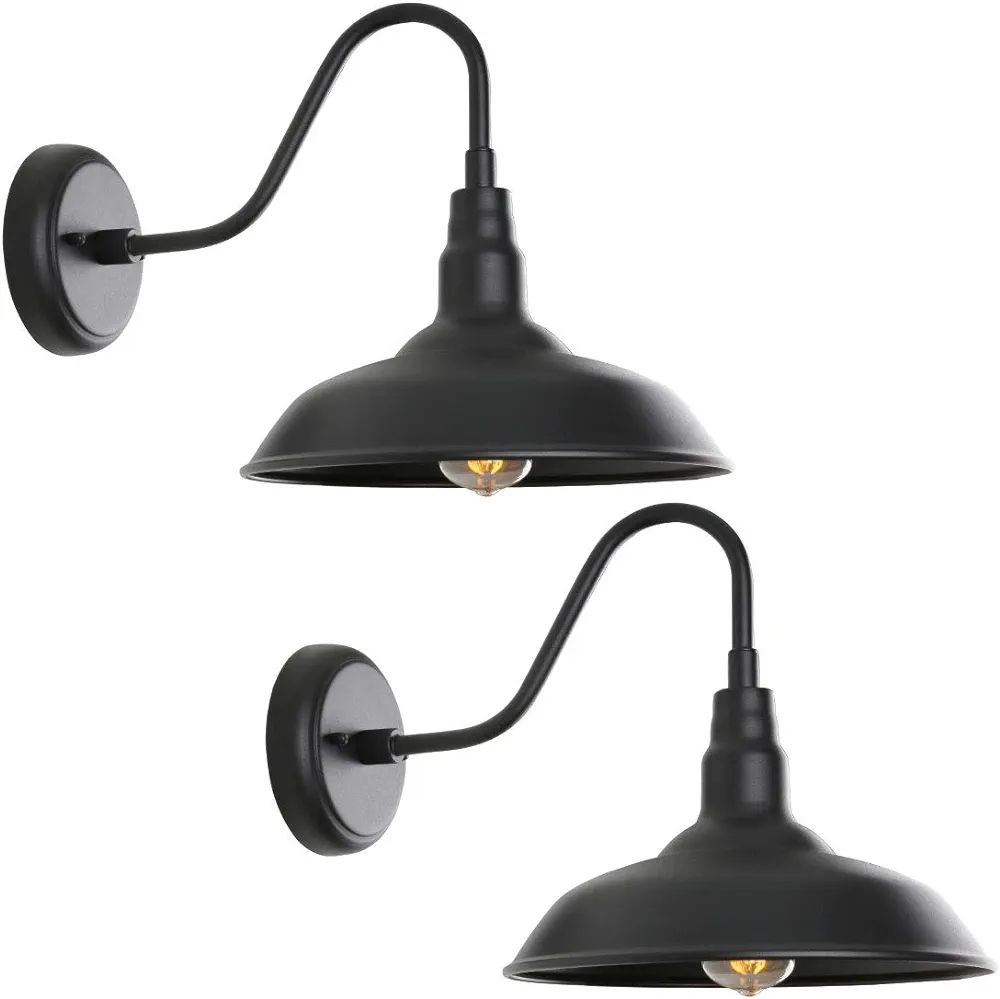 GOALPLUS 14 Inch Outdoor Gooseneck Light Fixture for Porch, 2 Pack Large Exterior Barn Lights for... | Amazon (US)
