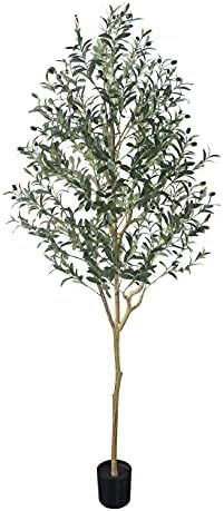 Phimos Artificial Olive Tree Tall Fake Potted Olive Silk Tree with Planter Large Faux Olive Branc... | Amazon (US)