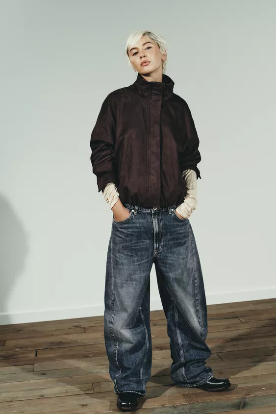 FAUX SUEDE BOMBER JACKET | Zara US