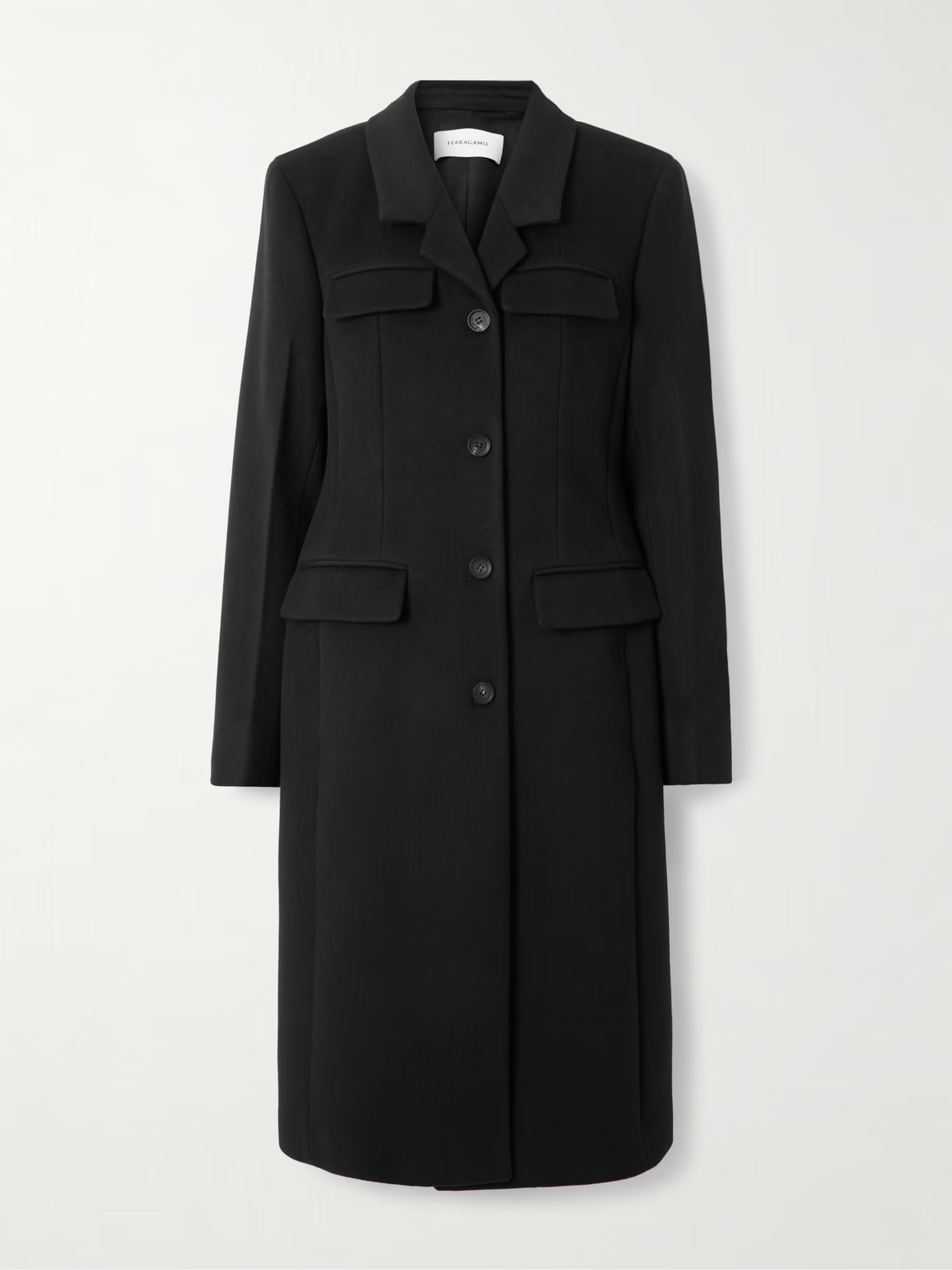 Ferragamo - Wool And Cashmere-blend Coat - Black | NET-A-PORTER (US)