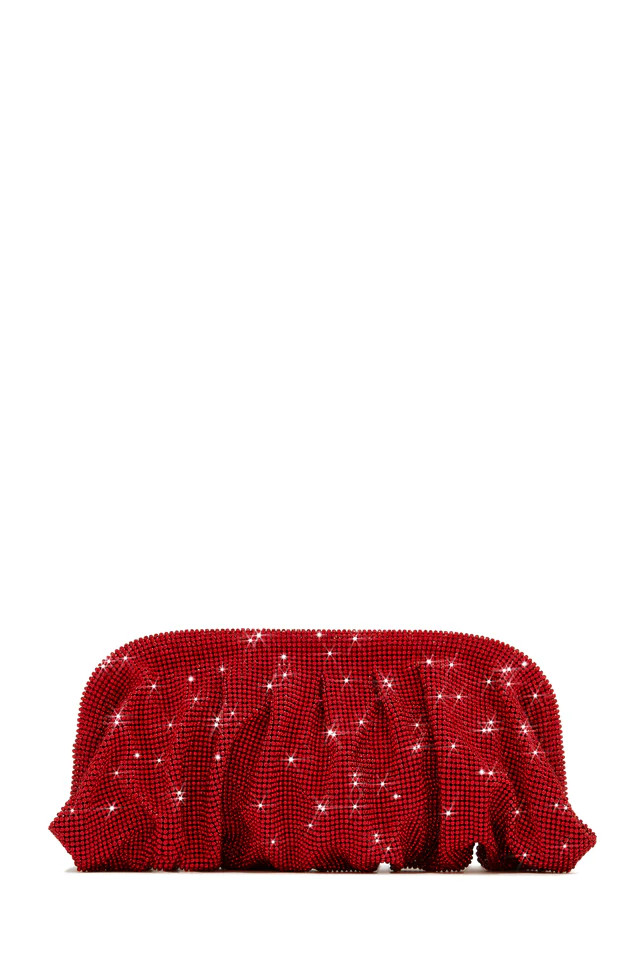 Miss Lola | Gala Nights Red Fully Embellished Evening Bag | MISS LOLA