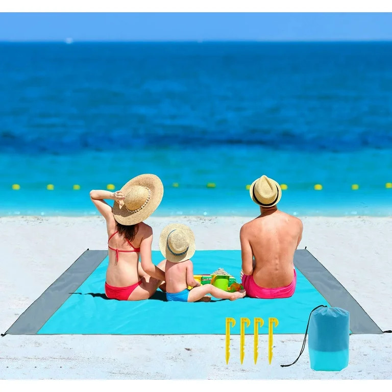 Rirool Beach Blanket, Sandproof Beach Mat Large 4-7 Persons, Waterproof Picnic Storage Bag (83"x7... | Walmart (US)