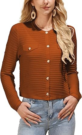 GRACE KARIN Women's Cardigans 2024 Open Front Button Down Knit Sweater Lightweight Lady Jackets F... | Amazon (US)