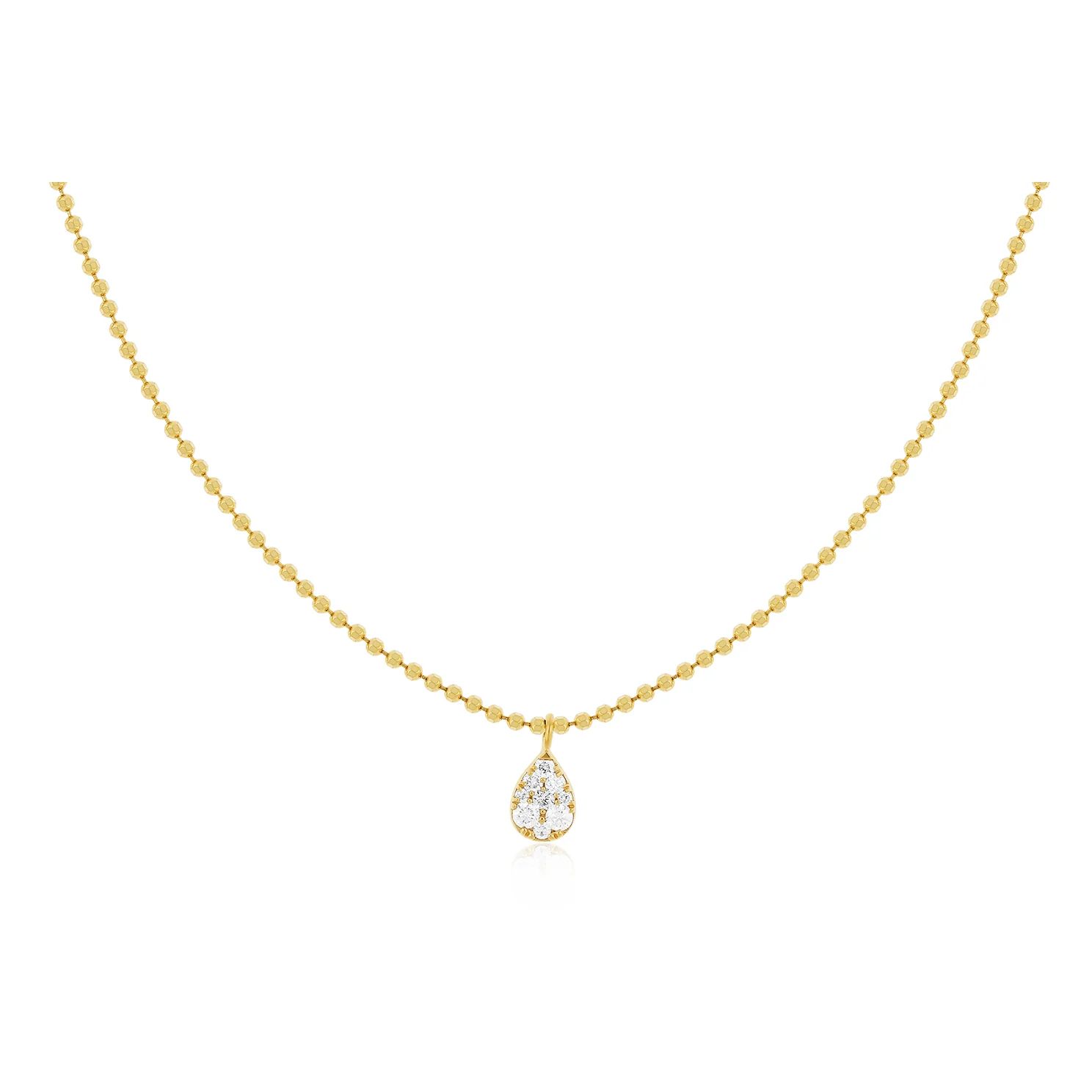 Full Cut Diamond Teardrop Necklace | EF Collection