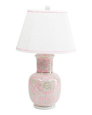 27in Floral Metallic Ceramic Table Lamp With Shaped Shade | Bedroom | Marshalls | Marshalls