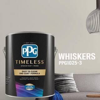 1 gal. #PPG1025-3 Whiskers Flat Interior One-Coat Paint with Primer | The Home Depot