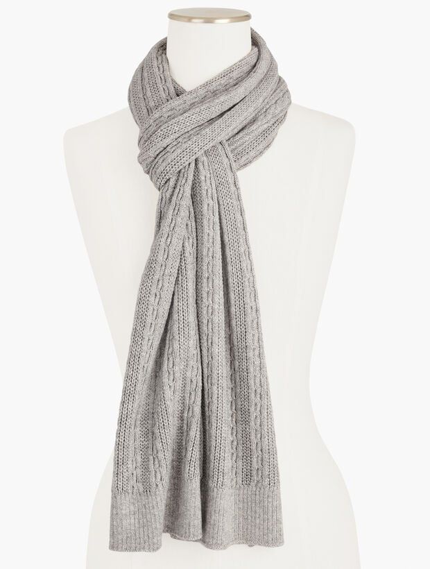Metallic Cable Knit Scarf | Talbots
