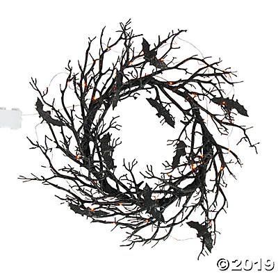 Black Bat Lighted Wreath - Home Decor - 1 Piece - Walmart.com | Walmart (US)