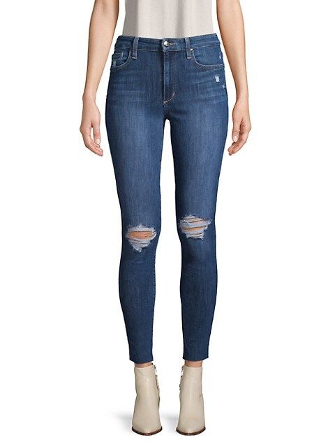 Flawless Distressed High-Rise Ankle Skinny Jeans | Saks Fifth Avenue OFF 5TH