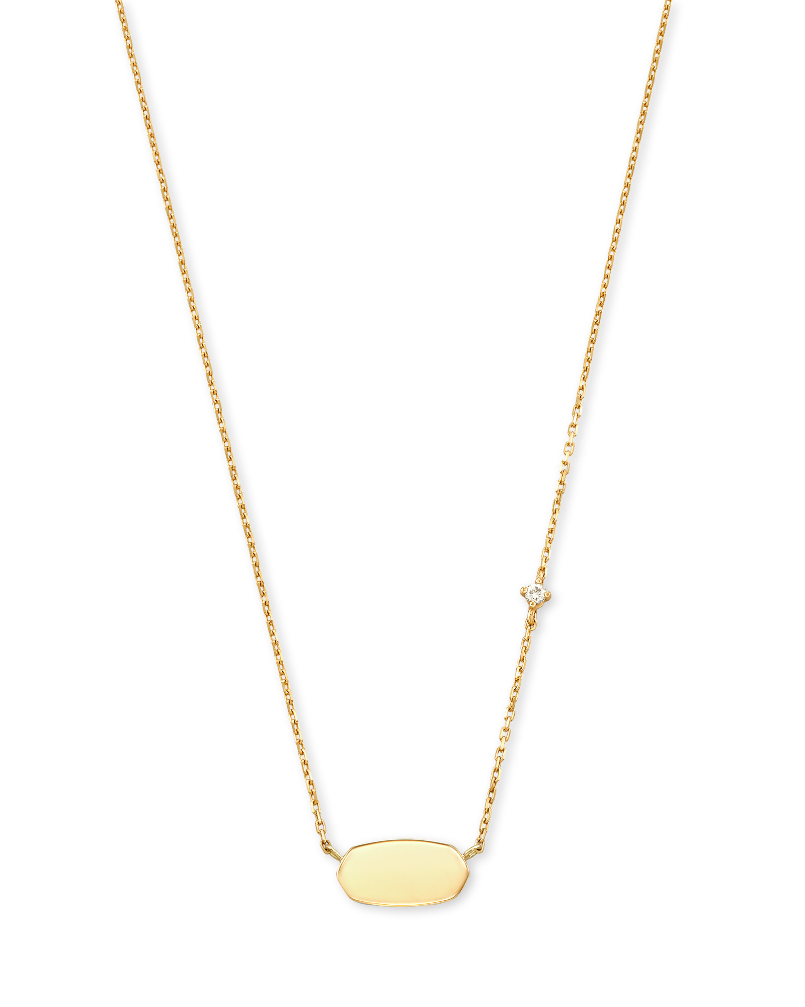 Fern 14k Yellow Gold Pendant Necklace in White Diamond | Kendra Scott