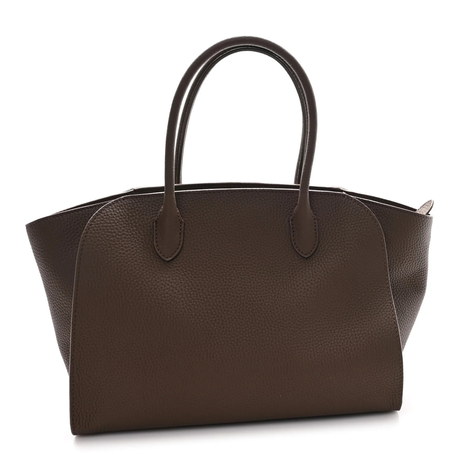 The Row Grained Calfskin Marlo 12 Tote Bag Dark Olive 1798927 | FASHIONPHILE (US)