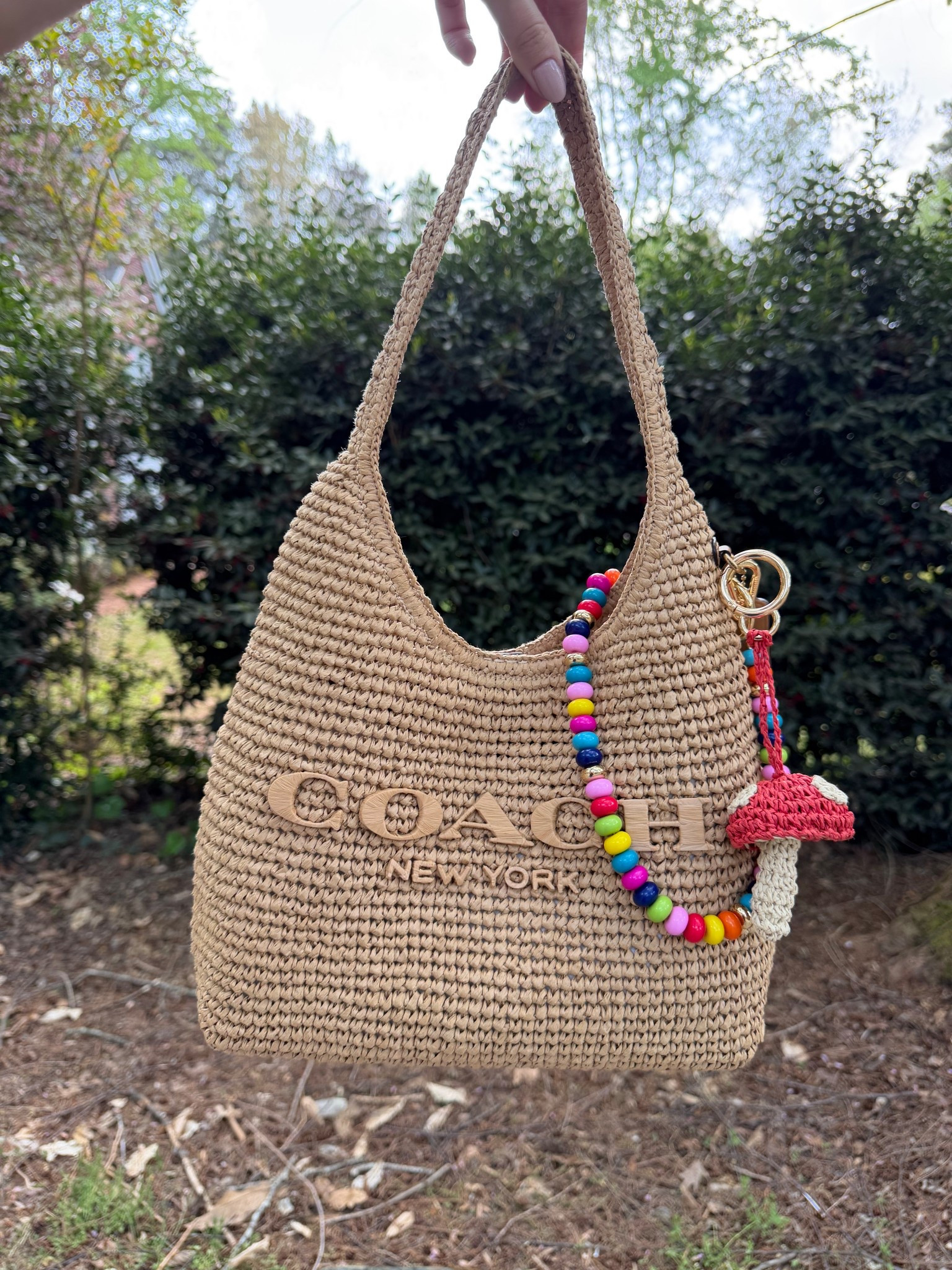 Bag of the day 🤎 
Brooklyn 28 straw tote
Baublebar beaded chain
Straw mushroom bag charm

#LTKdayinmylife #LTKootd #LTKgrwm