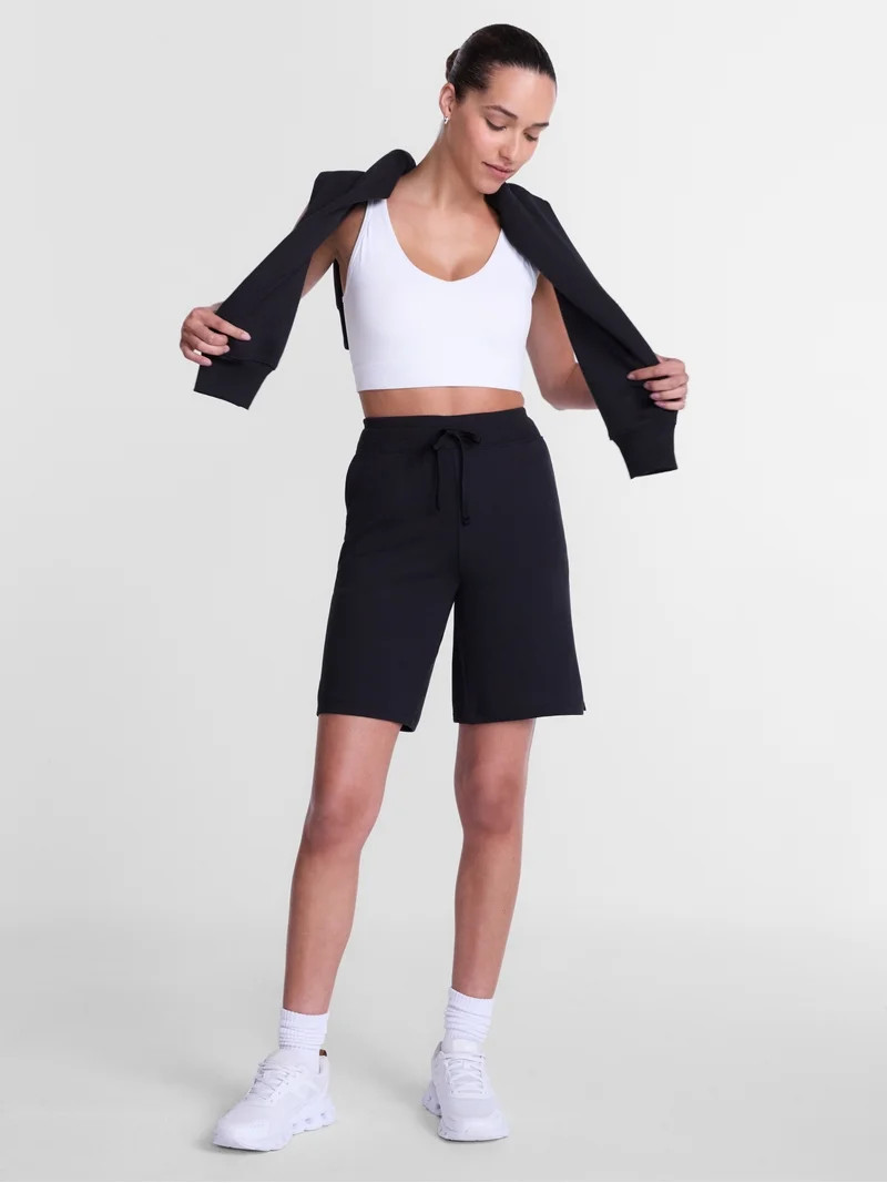 Athletic Works Women's French Terry Bermuda Shorts, 9" Inseam, Sizes XS-XXXL | Walmart (US)