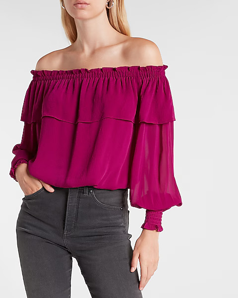 Ruffle Off The Shoulder Top | Express