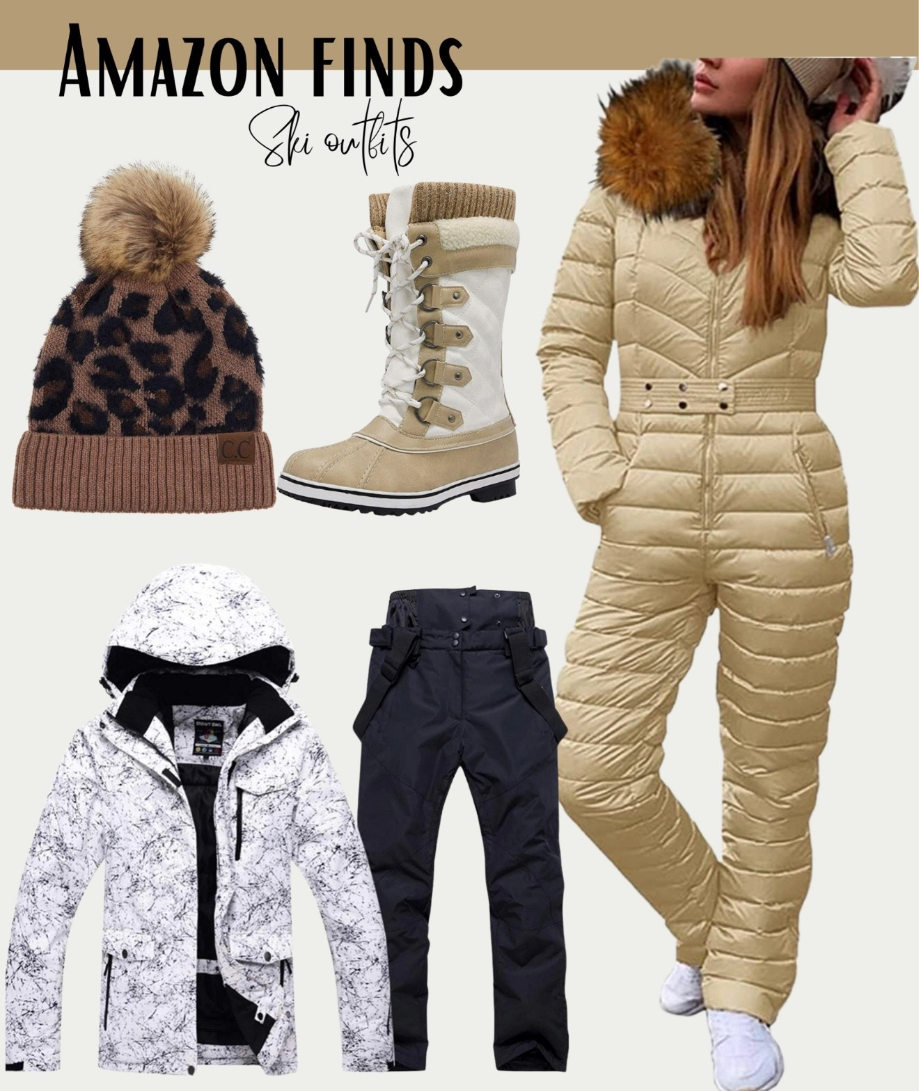 Amazon finds | Winter ski outfits 




Winter ski suit, ski outfits, snow boots, winter outfits, snow outfits, amazon winter fashion, winter outfits, winter jacket, outwear, winter resort outfits #LTKHoliday



#LTKFindsUnder100 #LTKFindsUnder50 

#LTKSeasonal