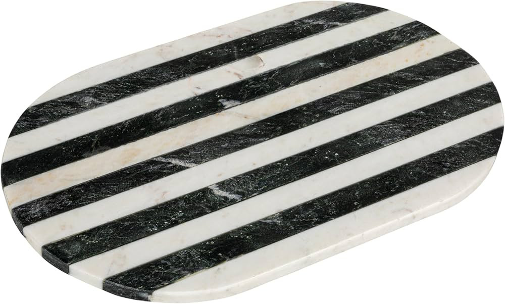 Bloomingville Marble Cheese and Cutting Board with Stripes, Black and White | Amazon (US)