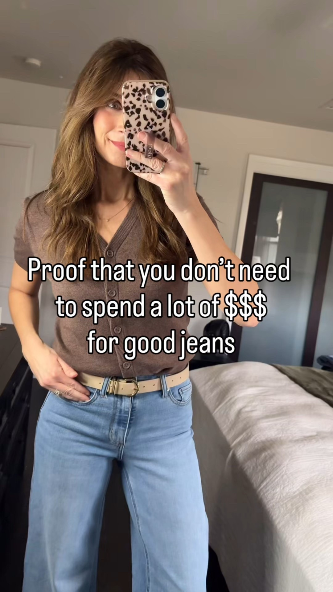 Love these wide leg jeans from Target!! So affordable at $28!!!
They do run small and fit a bit snug. 
I’m wearing a 4

Viral universal thread wide leg jeans, brown cardigan 

#LTKFindsUnder50 #LTKFindsUnder100 #LTKootd