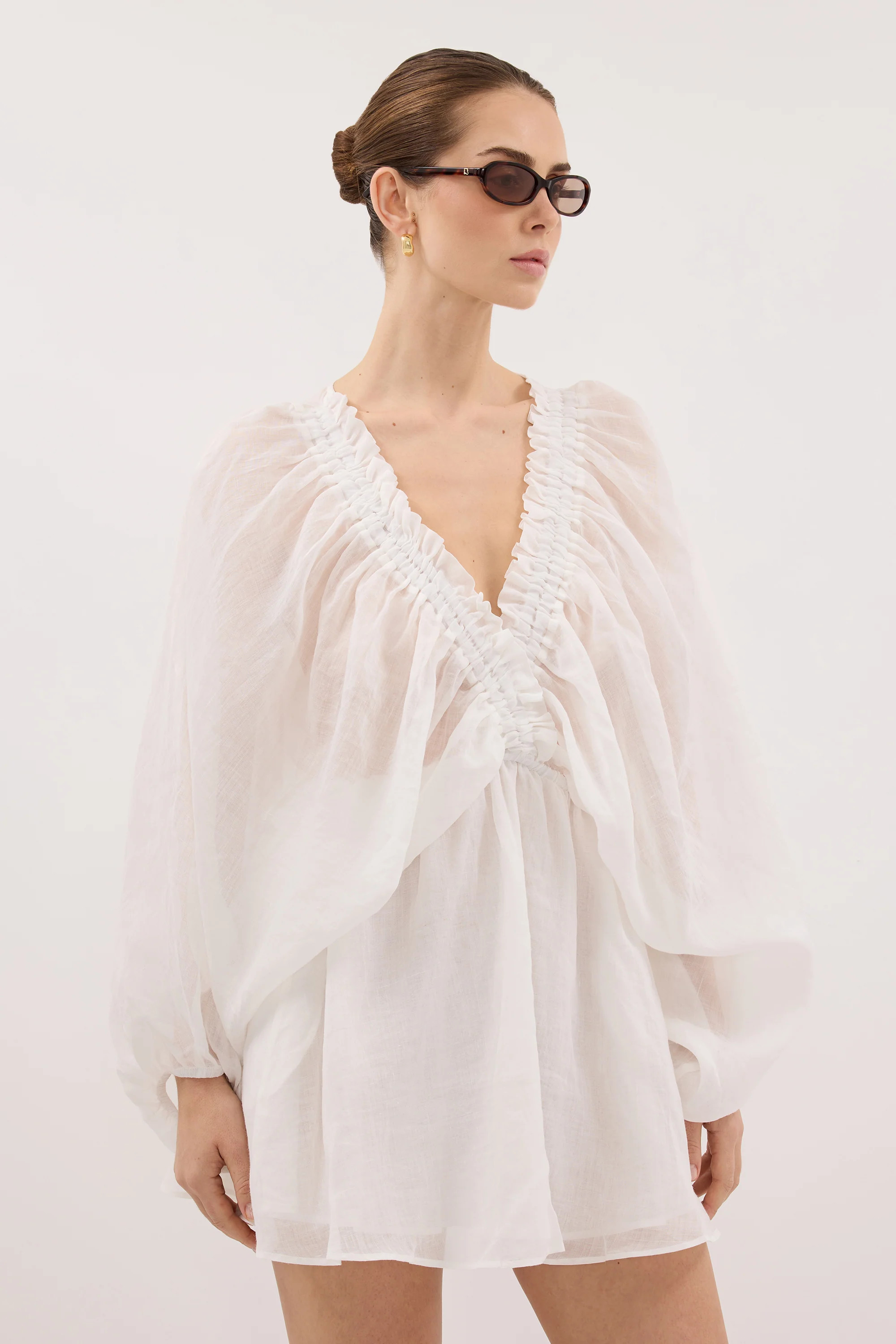 BRIELLE WHITE RAMIE DRESS | DISSH
